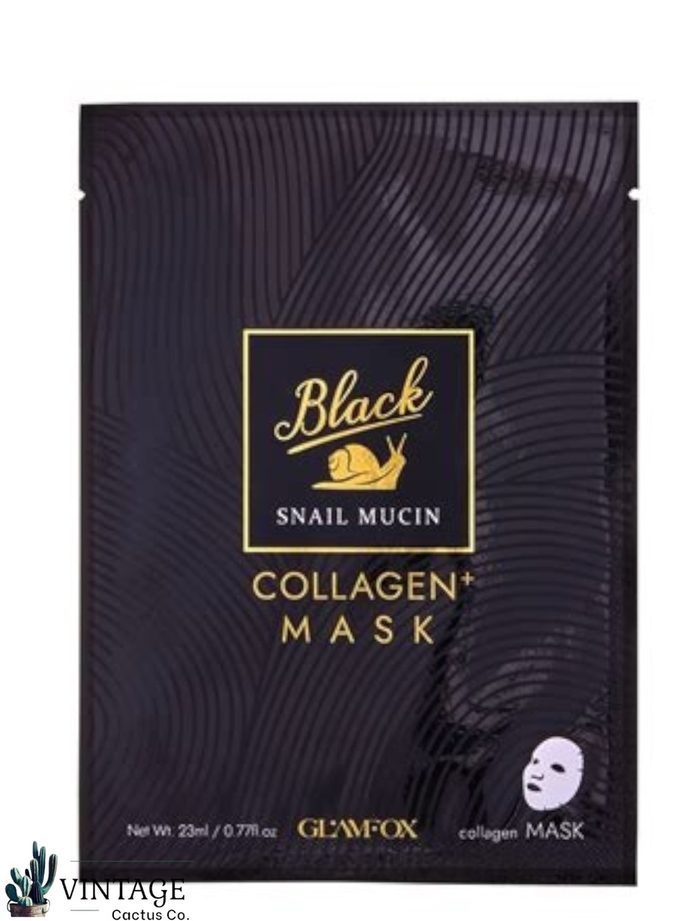 New! Glamfox Black Snail Mucin Collagen Masks    3 PC
